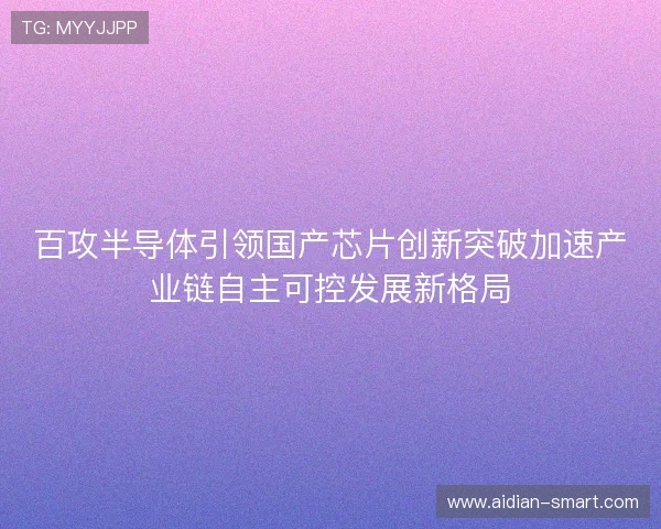 百攻半导体引领国产芯片创新突破加速产业链自主可控发展新格局